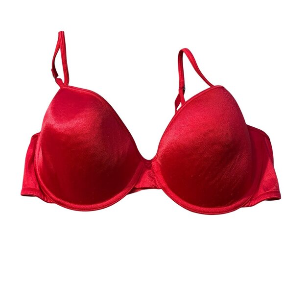 Victorias Secret Red Push-Up Bra With Underwire 36D Adjustable Straps & Hook Clo - Picture 1 of 3